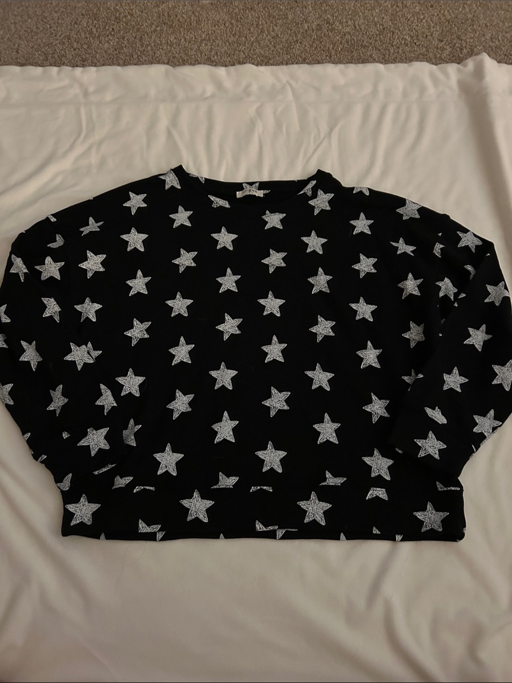 Umgee USA Black Star Print Pullover sweatshirt sz: M “nwot”